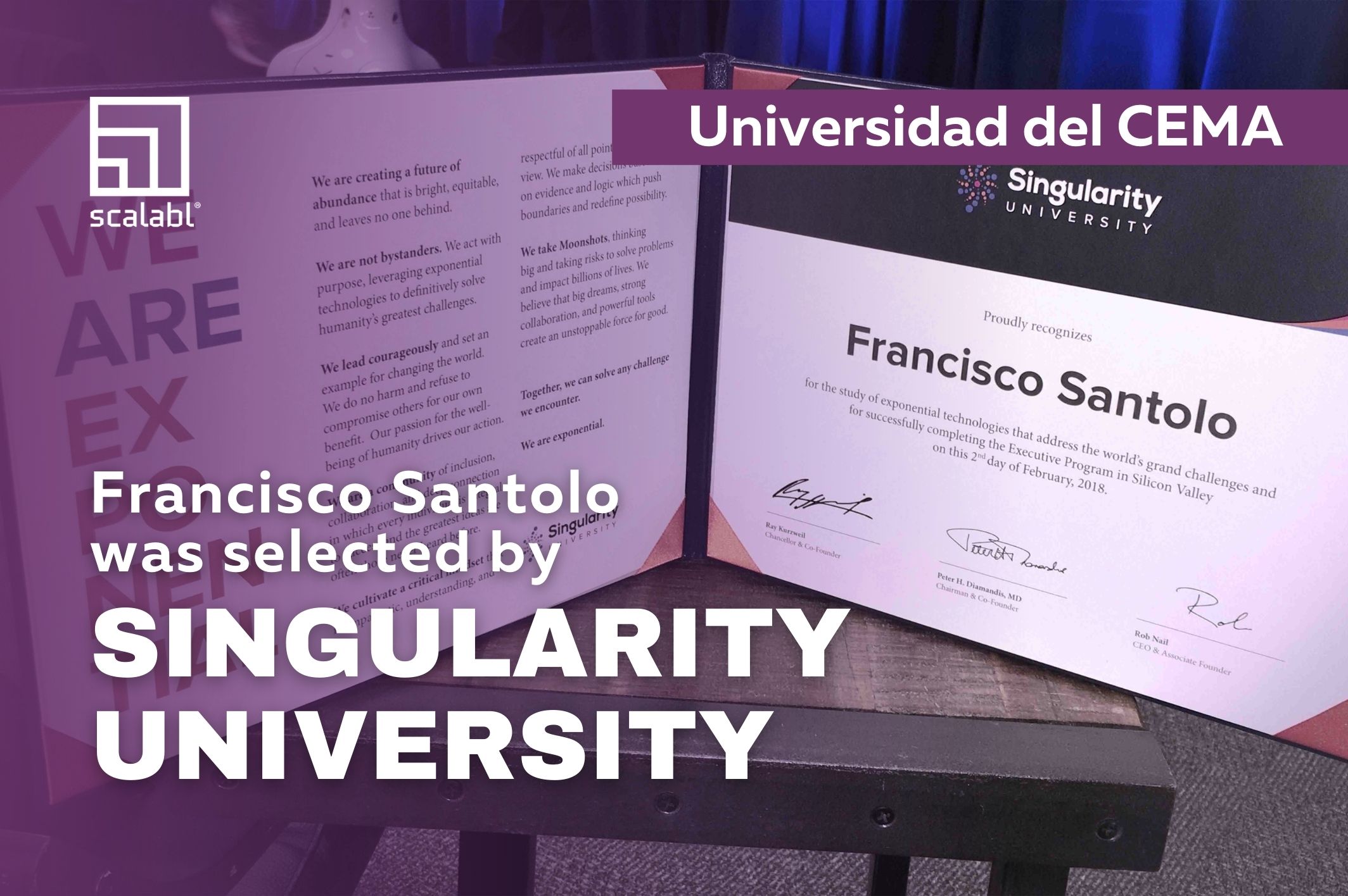 Francisco Santolo was selected by Singularity University